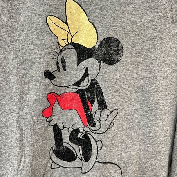 NWT Disney Vintage Style Mini Mouse Gray Crewneck Sweatshirt Sz M - Picture 3 of 9